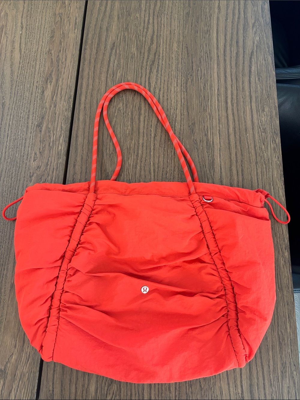 lululemon athletica orange/red Ruched Tote Bag